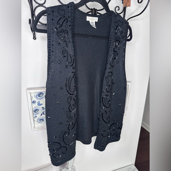 VTG Embellished Black Knit Sweater Vest - Picture 2 of 7